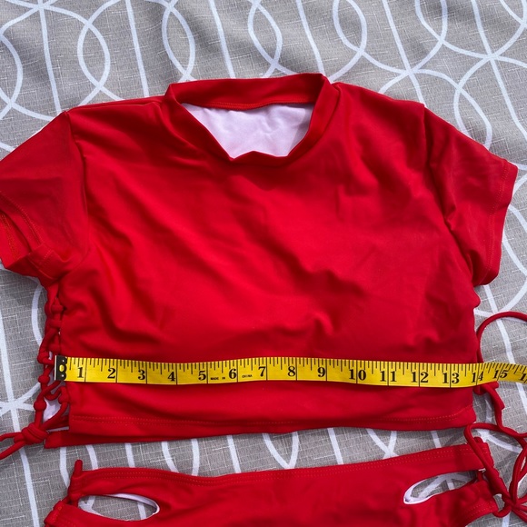 Red Two Peice SHEIN Swimsuit - Picture 5 of 9